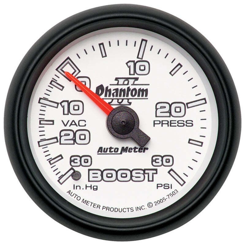 AutoMeter 7503 Phantom II 52.4mm Mechanical Vacuum /Boost Gauge 30 In.