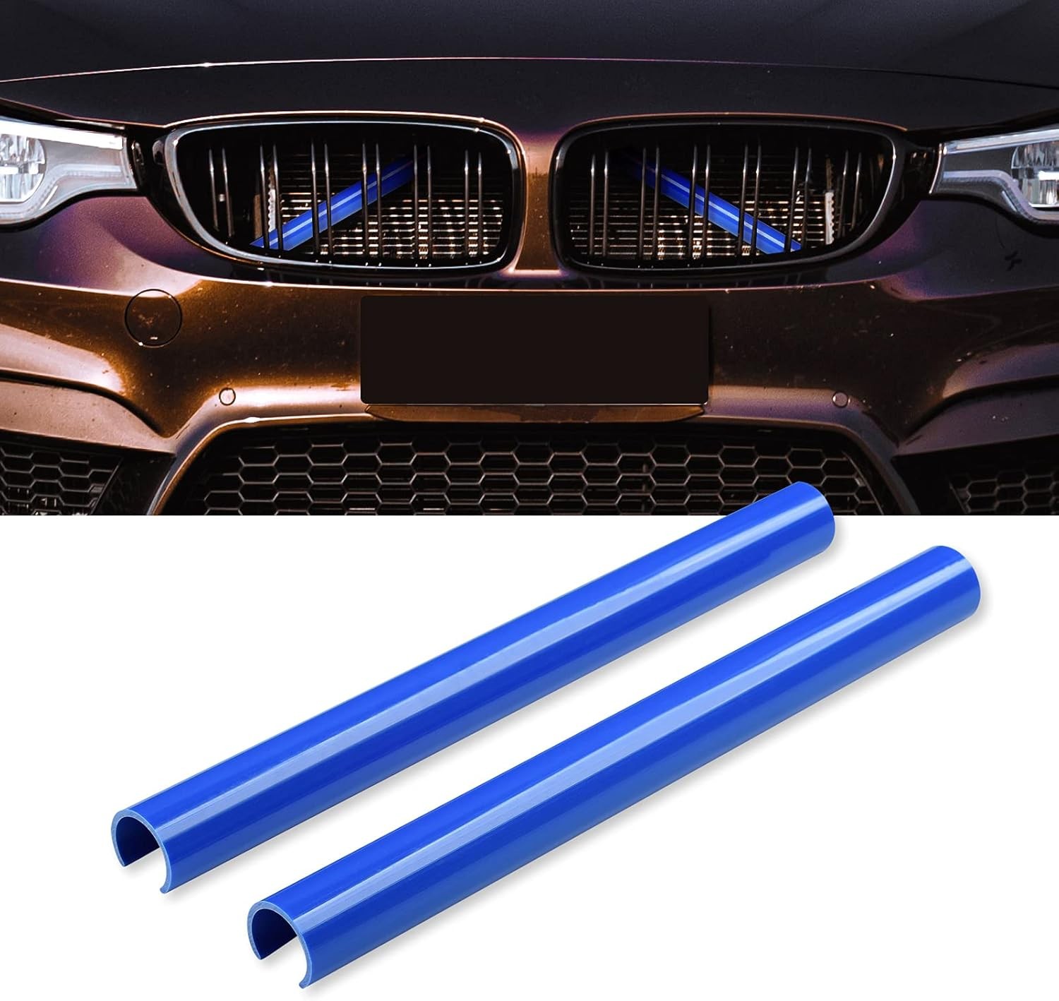 Compatible with BMW Grille Inserts Stripes for 1/2/3/4/5 F20/F30(Type B) Blue