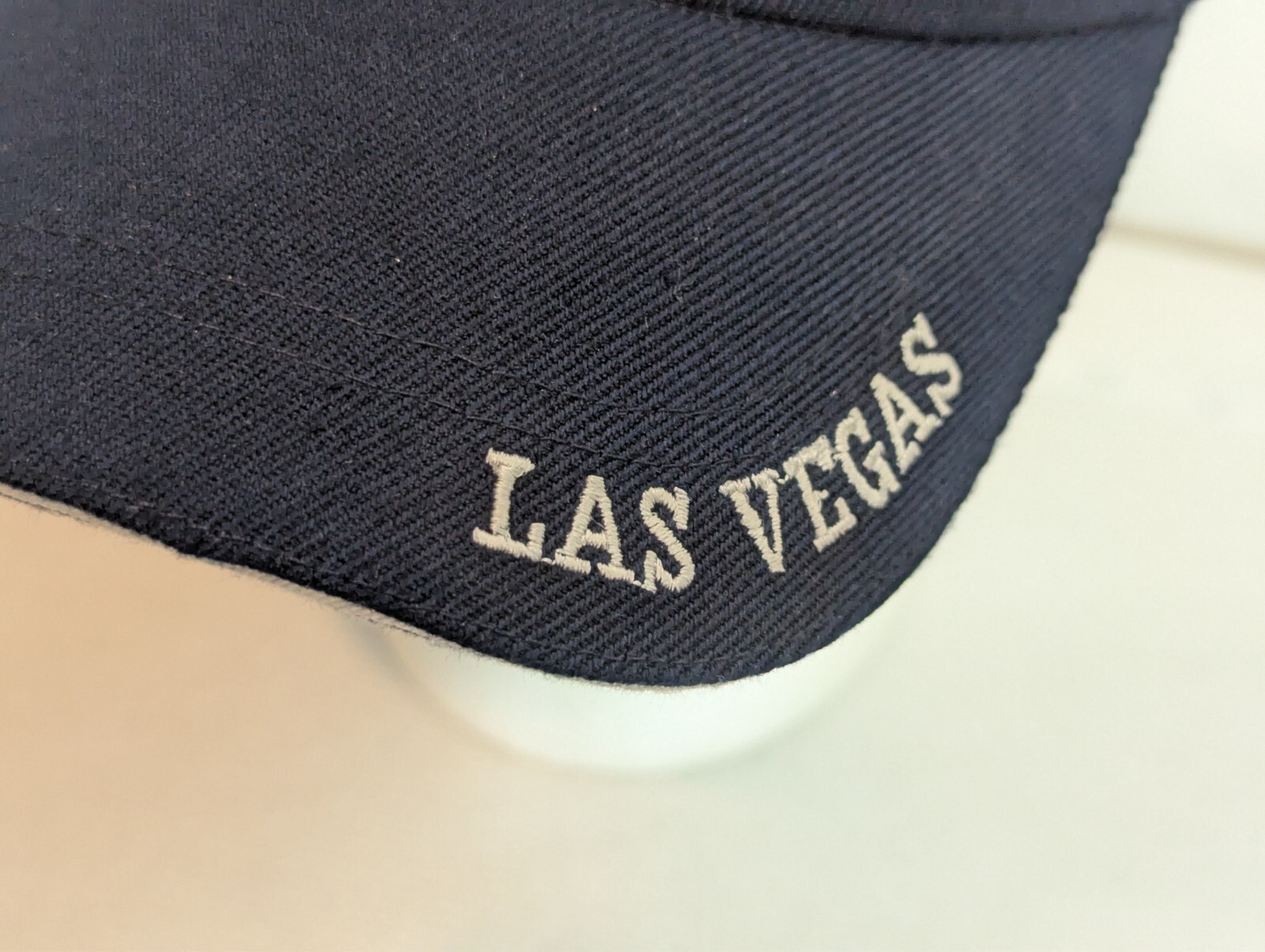 Las Vegas Navy Blue Embroidered Baseball Hat Cap Hook & Loop VG+ Canvas Vented +