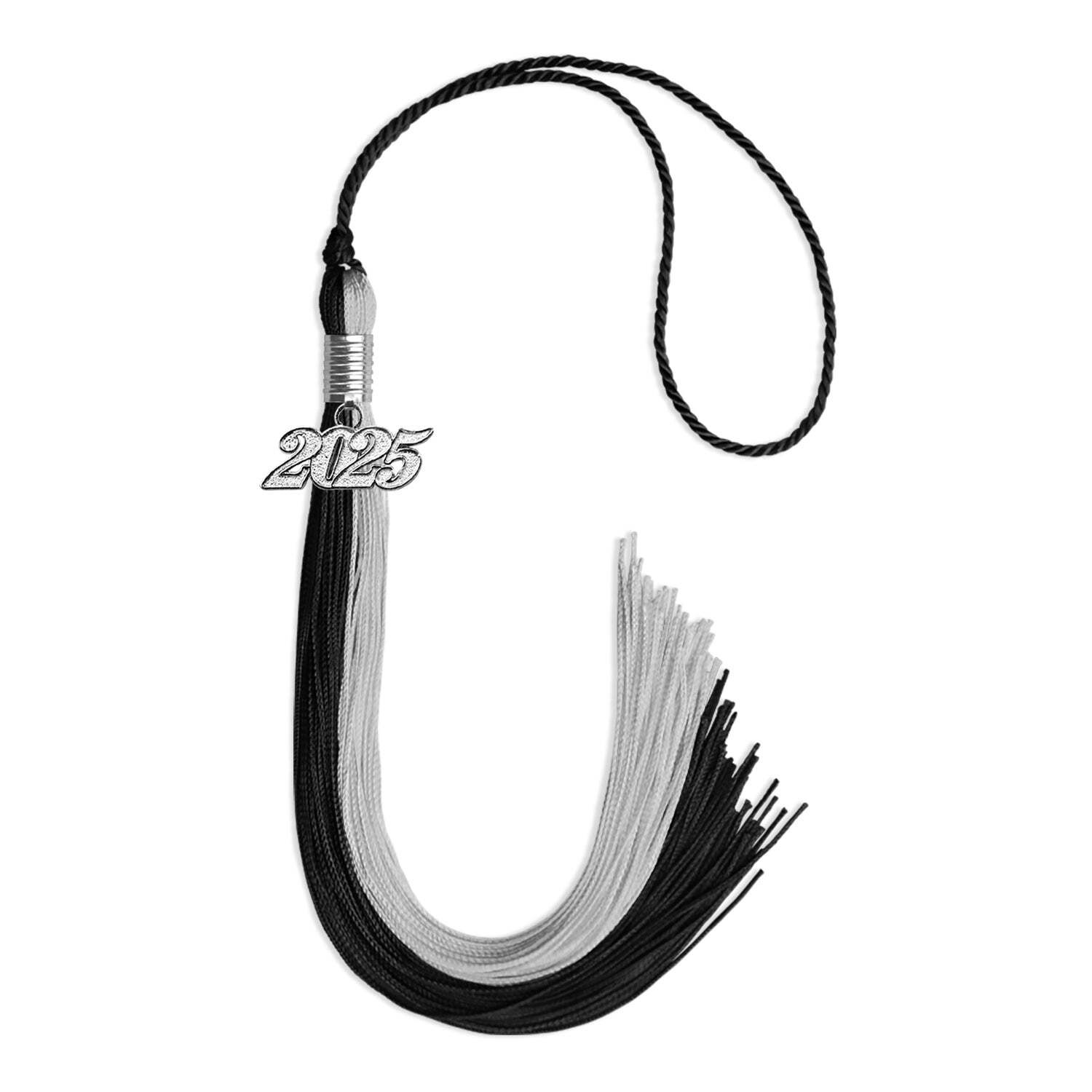 Endea Graduation Black/Silver Tassel with Silver Date Drop