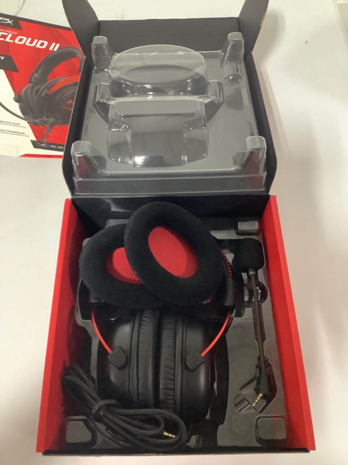 HyperX Cloud II Wired - Gaming Headset - Black & Red OpenBox Missing USB Adpater