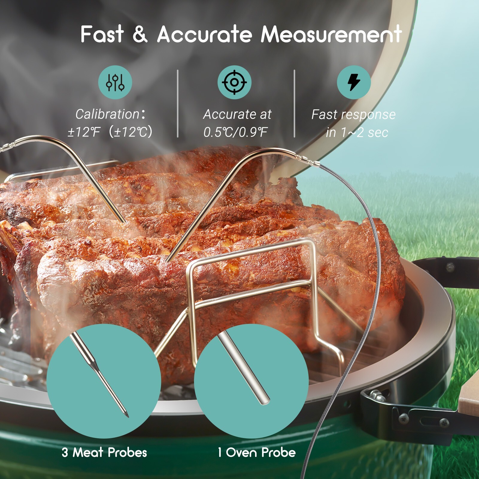 Automatic Smoker Fan Controller Barbecue Thermometer Bluetooth Wi-Fi ISC-027BBW
