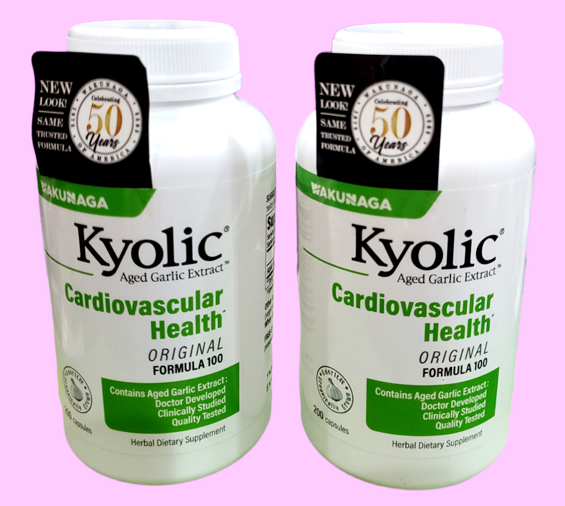 2 PACK  (200 +200 capsules) Kyolic Aged Garlic Cardiovascular  Formula 100, 1/30