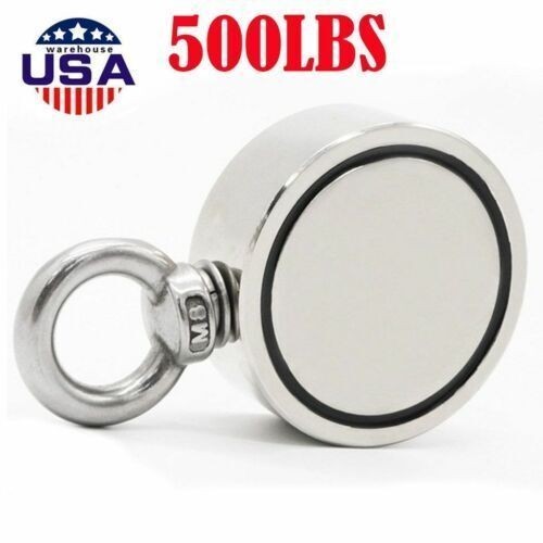 500LBS Neodymium Magnet Fishing Salvage Recover Metal Treasure Hunter Magnets