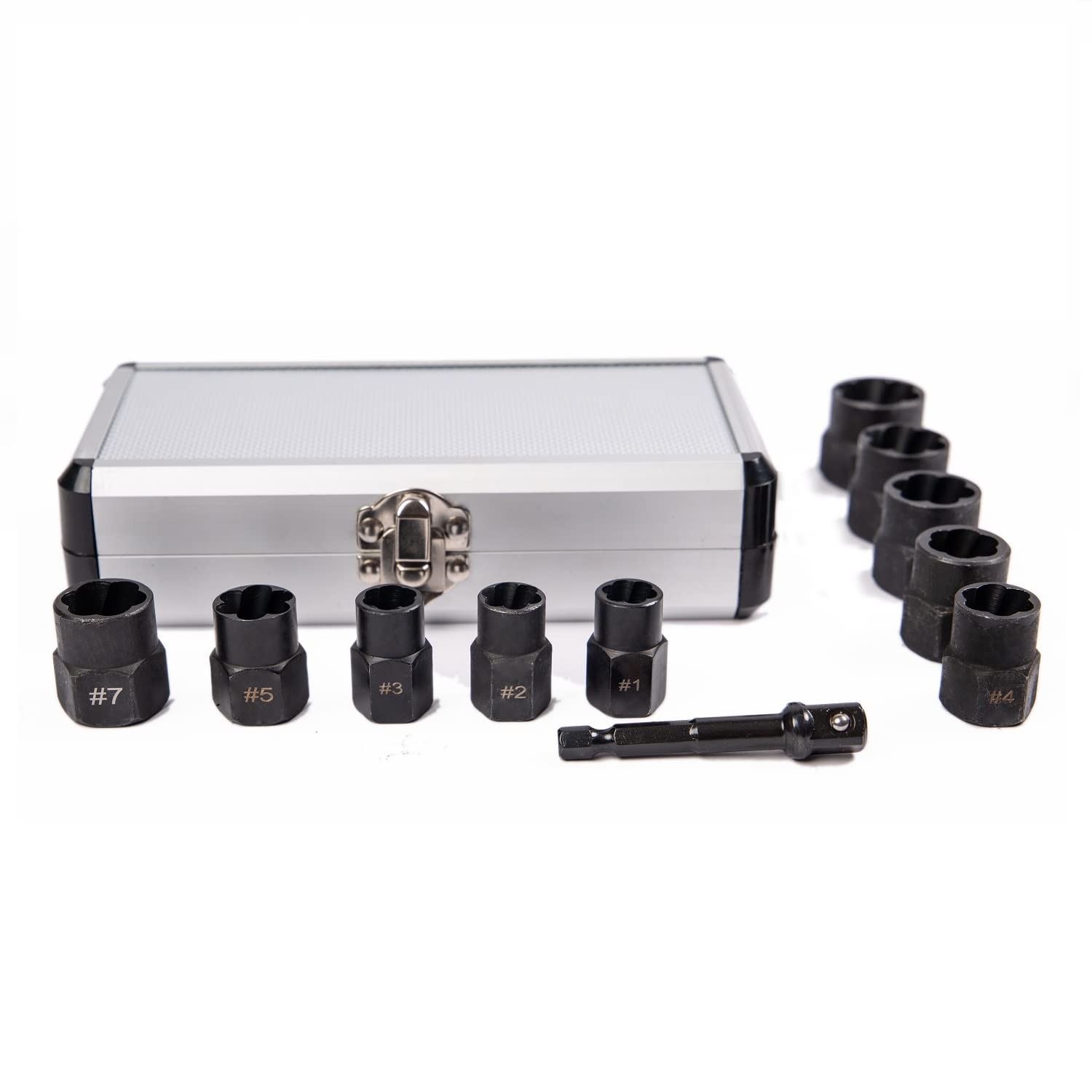 PANOVOS 10Pcs Bolt Extractor Damaged Nut Remover Set,Broken Screw Bolt...