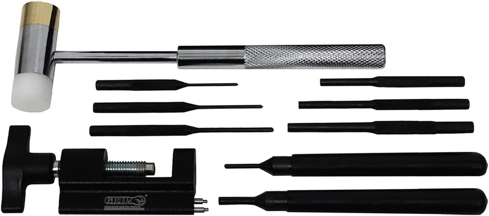 10 Pc Master Gunsmithing Roll Pin Tool Kit - Dual Head Mallet, Bolt Catch Pin St