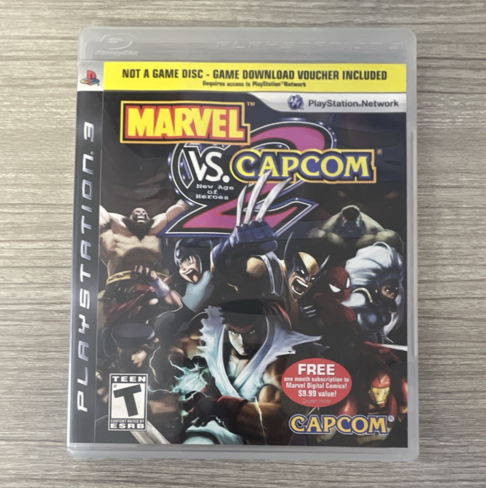 Capcom Marvel vs. Capcom 2 PlayStation 3 Case Insert w/expired Untested code
