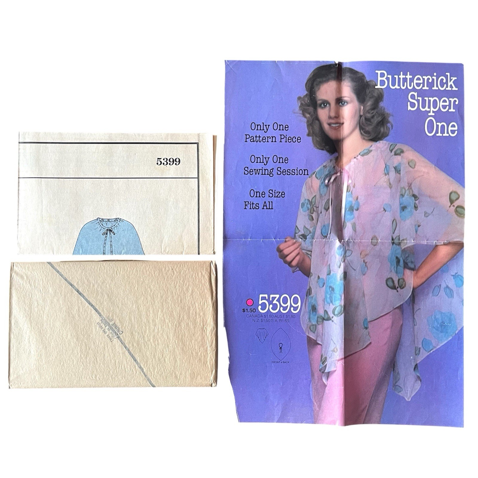 Butterick Super One Sewing Pattern 5399 Cape One Size