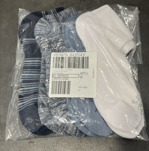 Tommie Copper 4 Pack Ultra Temp & Ultraguard Ankle Socks Blue Stripe - Medium