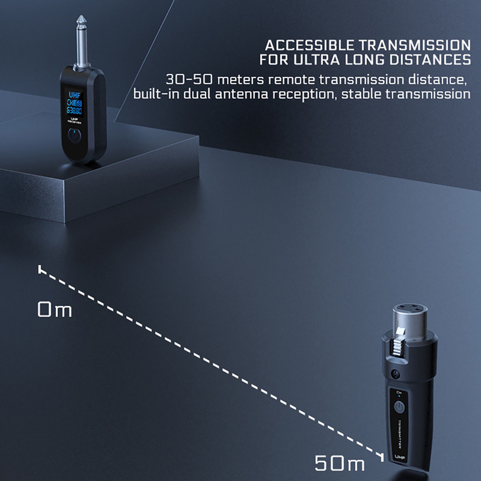 Audio Transmitter&Receiver UHF XLR Adapter For Mic/Mixing Console/Instruments