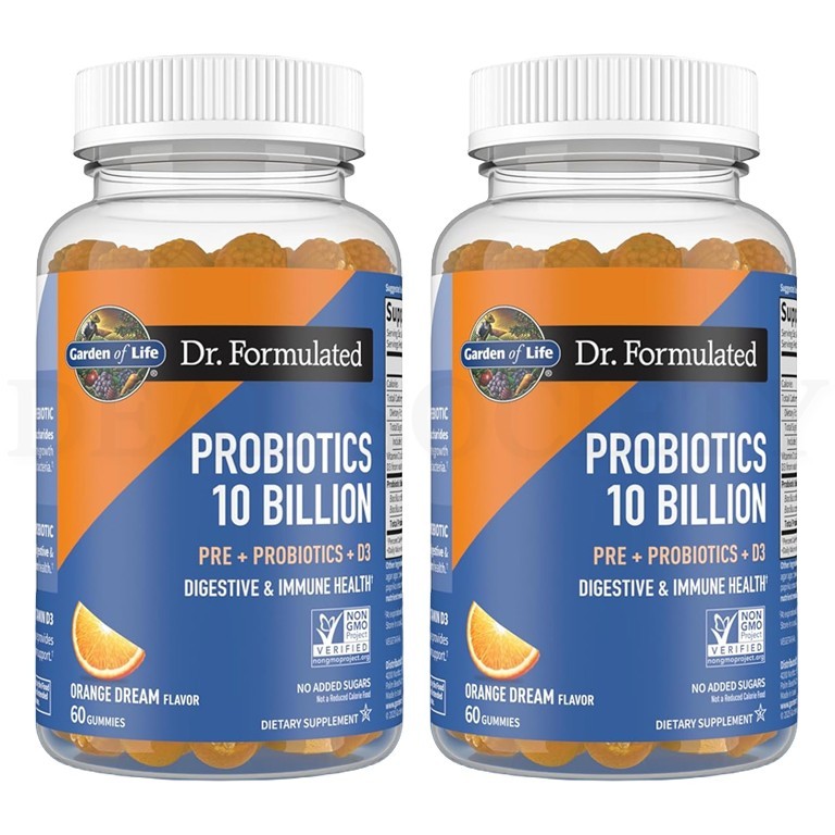 Garden of Life 10 Billion CFU Prebiotic Fiber & Probiotic Gummies 60ct Lot of 2