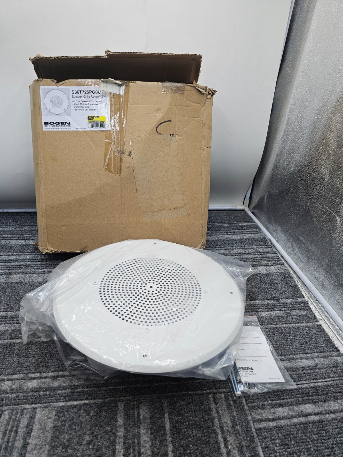 Bogen S86T725PG8U 8" Ceiling Speaker Grille Assembly White 4W for 70V & 25V