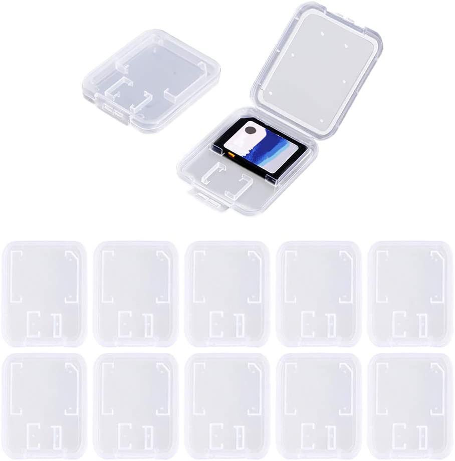 Clear Plastic Memory Card Case Compatible with SD SDHC SDXC Micro SD T
