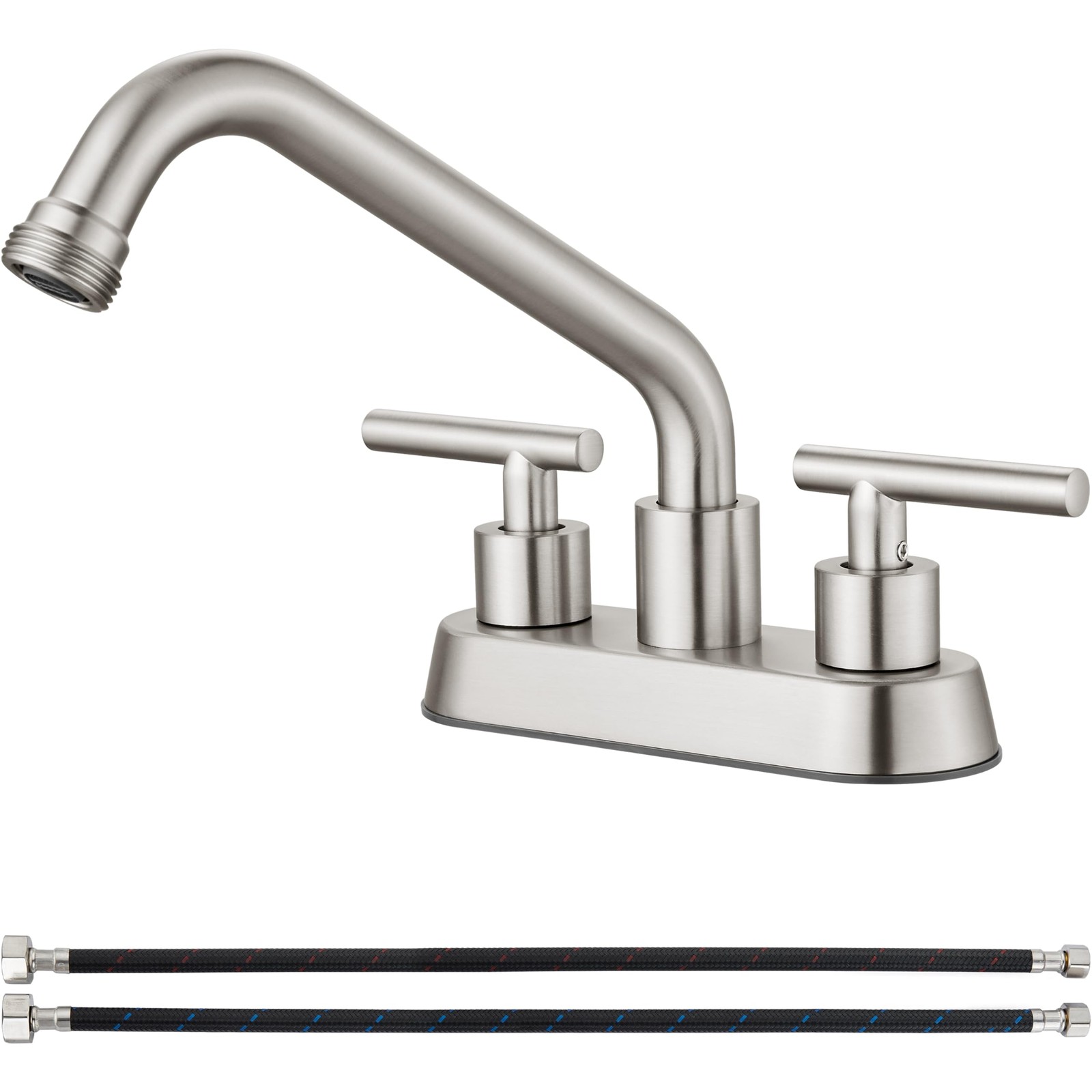 Aolemi Utility Sink Faucet 4 Inch Centerset, Laundry Brushed Nickel