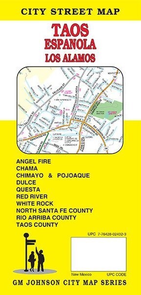 City Street Map of Taos, Espanola, Los Alamos, New Mexico, by GMJ Maps