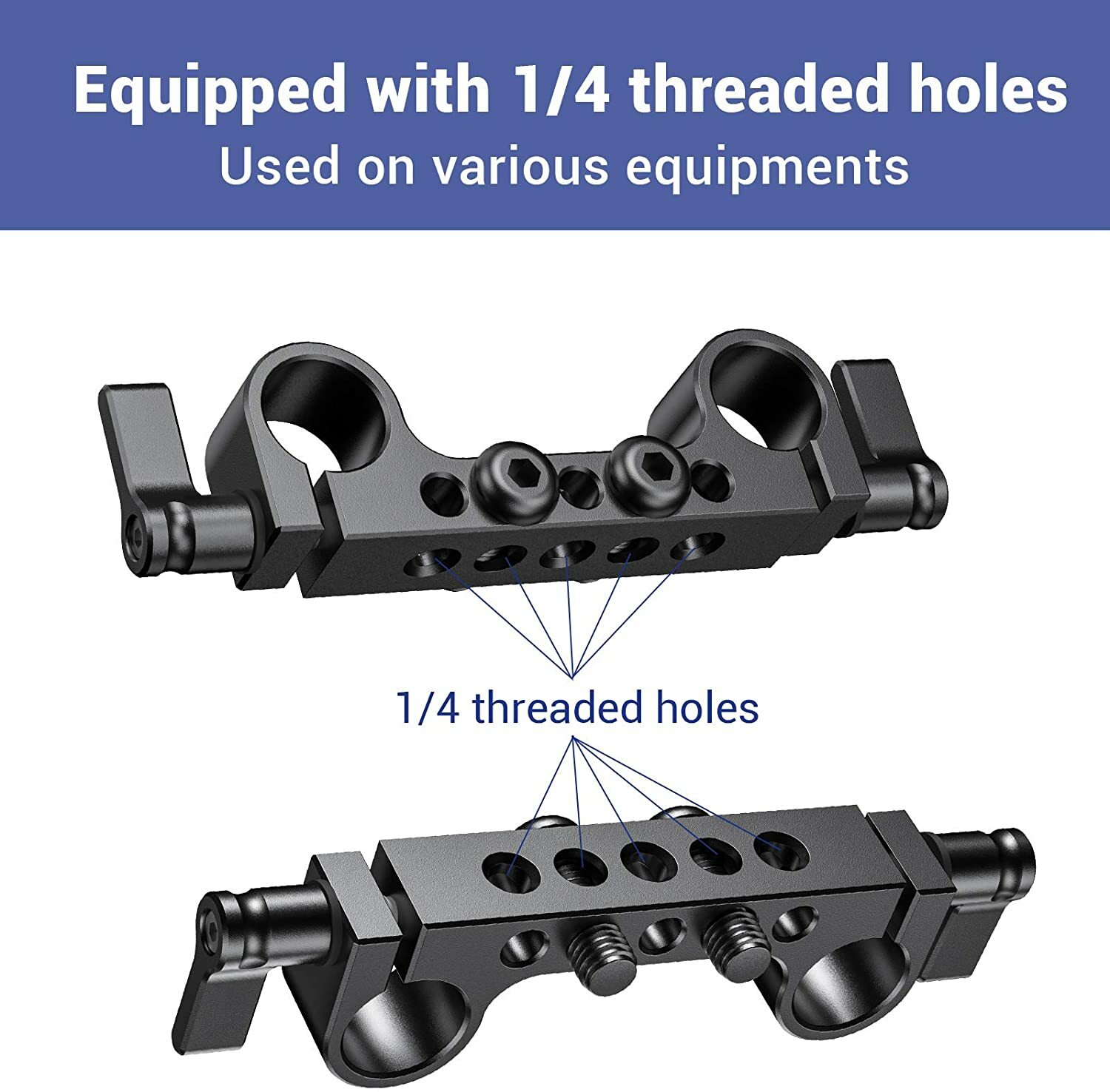 SmallRig 2PCS Lightweight 15mm Railblock with 1/4"-20 Thread for Camera Rig 2061