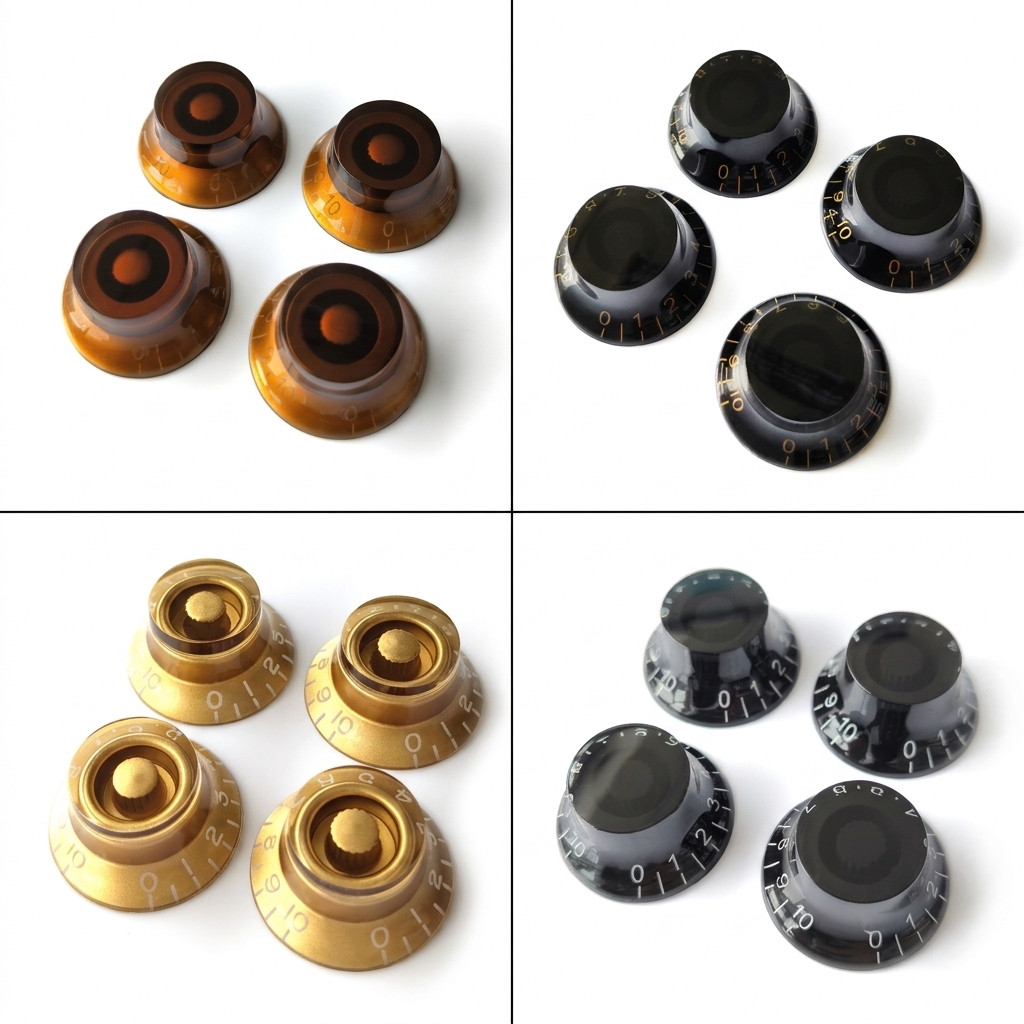 Guitar Control Knobs Top Hat knobs Volume Tone 18/24 Spline - Les Paul Gibson SG