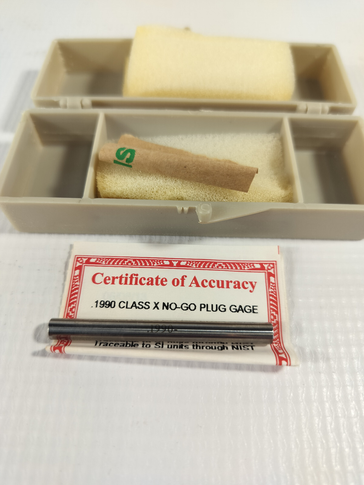 Vermont Gage Plug & Pin Gage Class X 0.1990" Diameter