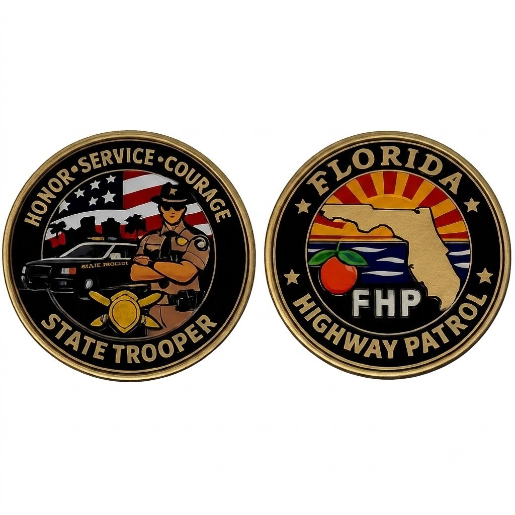 NEW FHP Florida Highway Patrol Challenge Coin. Made in USA