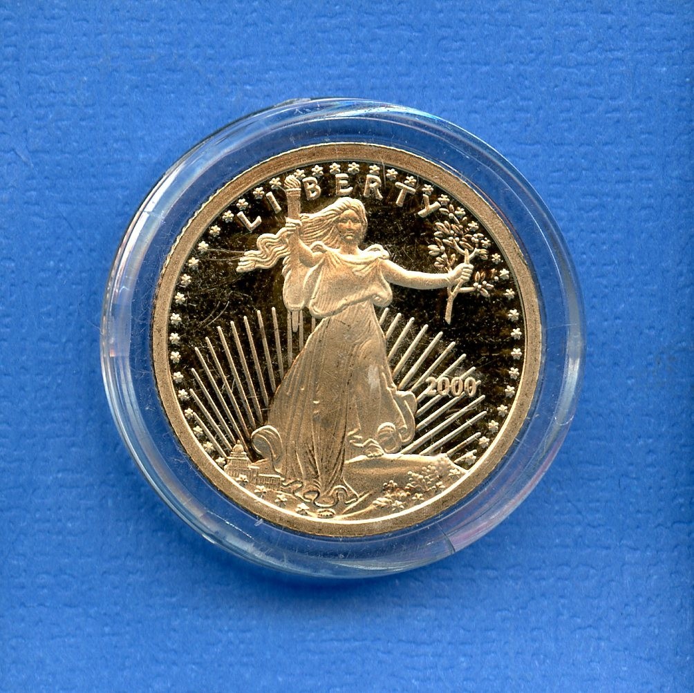 2000 St. Saint Gaudens Liberty Walking Tribute Coin 1" Two Tone Token #76 Medal