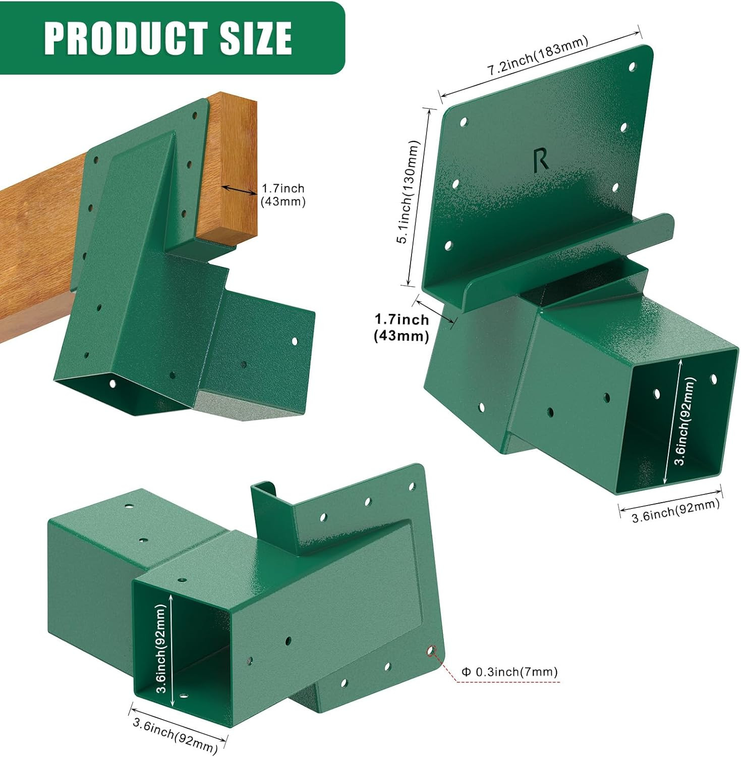 Deer Stand Brackets 4-Pack, Outdoor 4X4 Compound Angle Brackets, Elevator Bracke