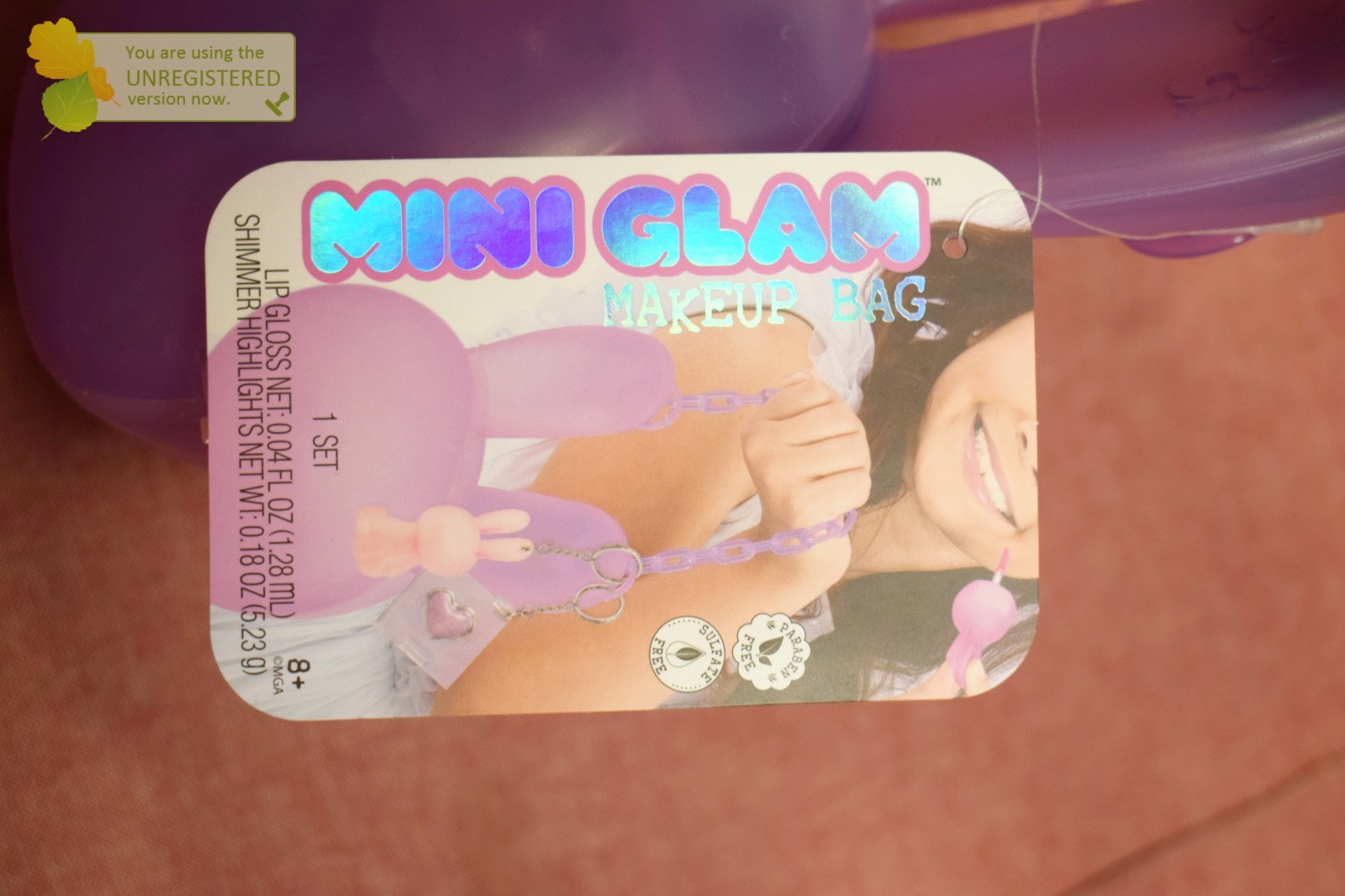 Mini Glam Purse with Cosmetic Bunny - Purple