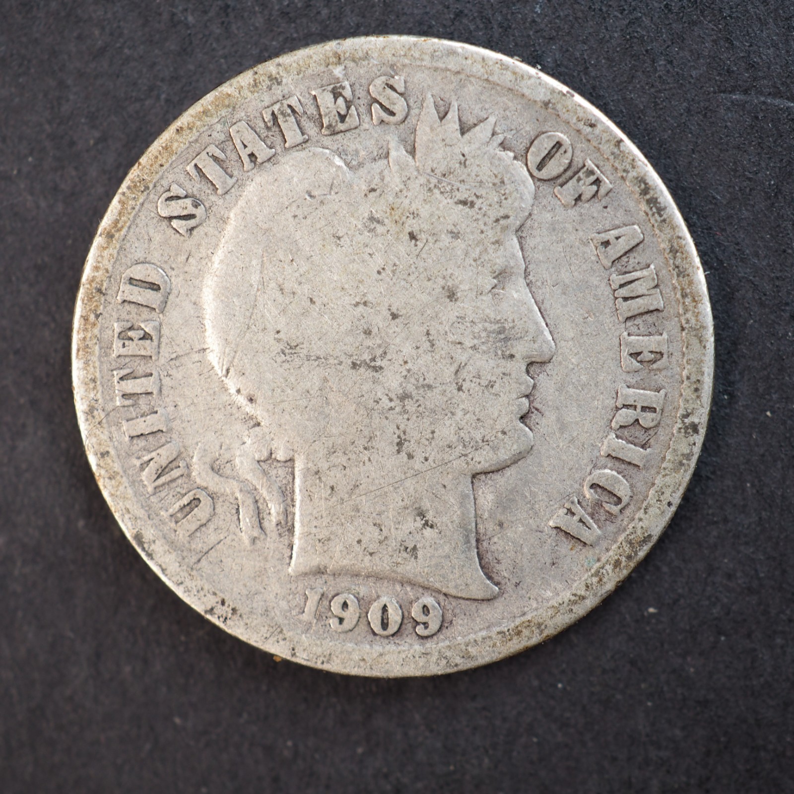 1909 *S* BARBER SILVER DIME ***NICE COIN!*** - FREE SHIPPING! C4428
