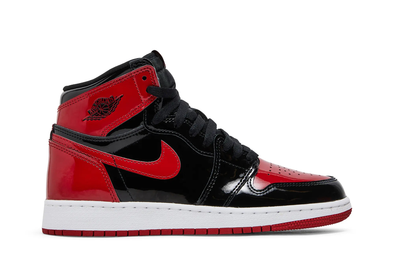 Air Jordan 1 Retro High OG Grade School Patent Bred 575441-063 Available Now