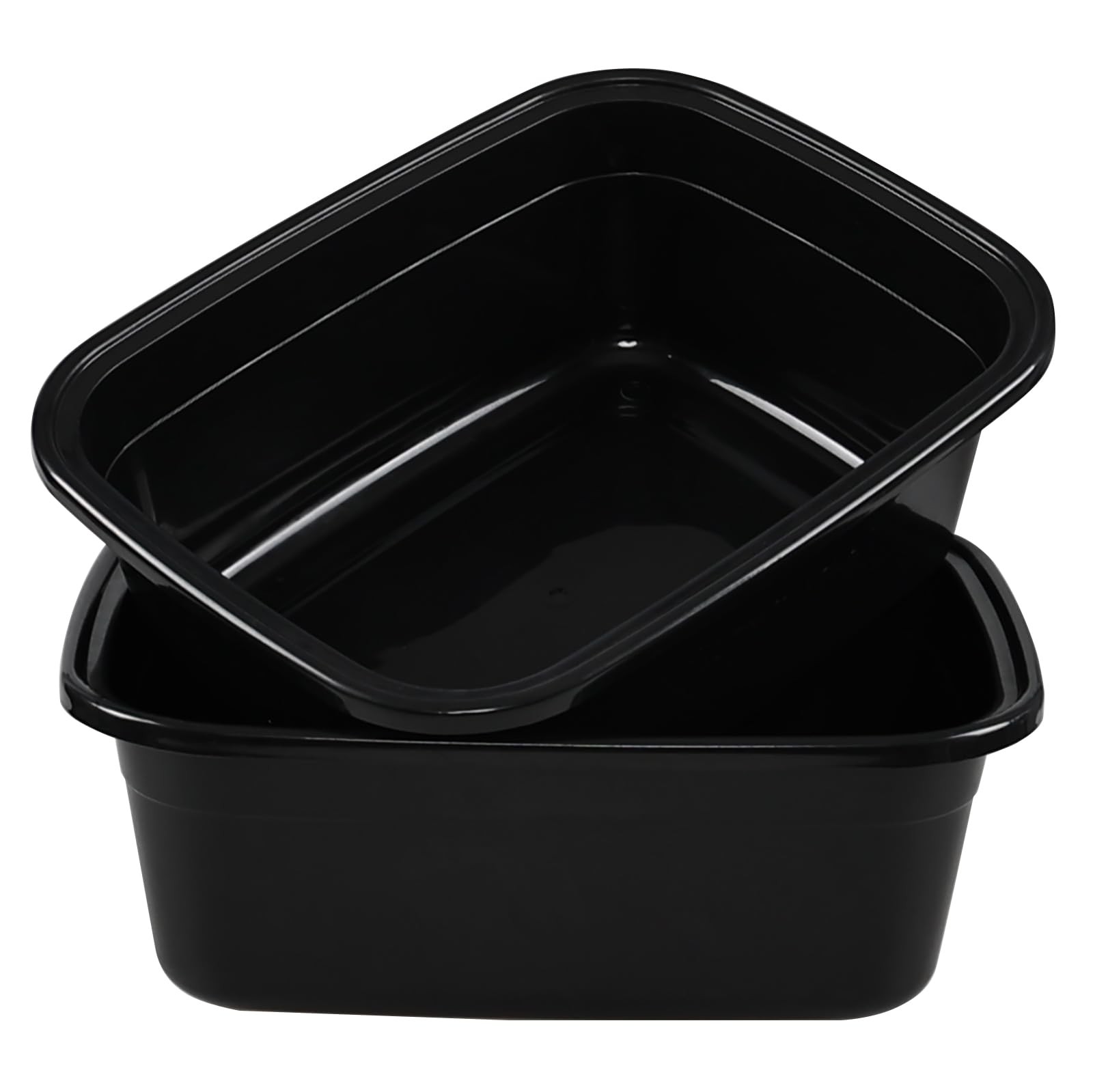 Saedy 2-Pack 18 Quart Plastic Kitchen Washing Basin, Rectangular Dishpan Wash...