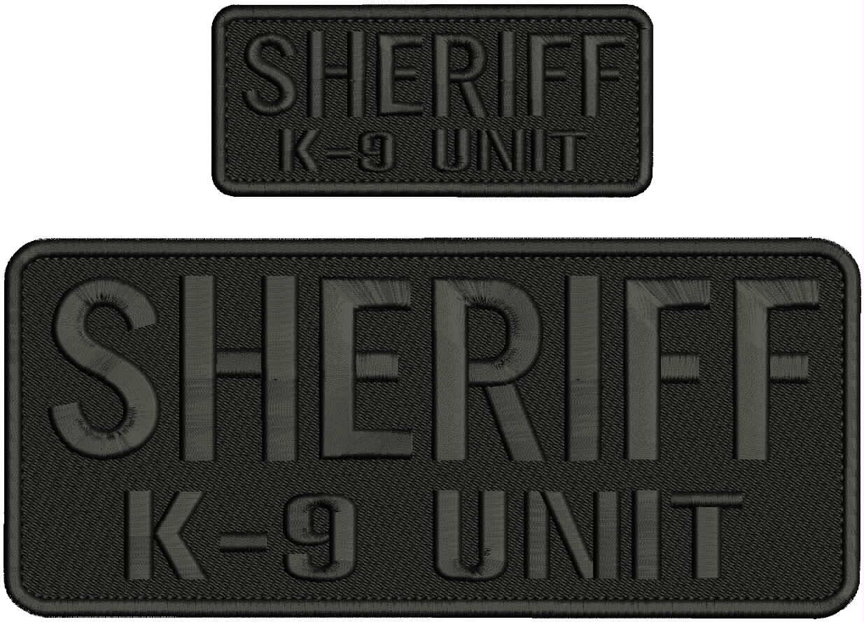 Collectible Embroidery Patch Sheriff k-9 unit 4x10 on 2x5 Black on black
