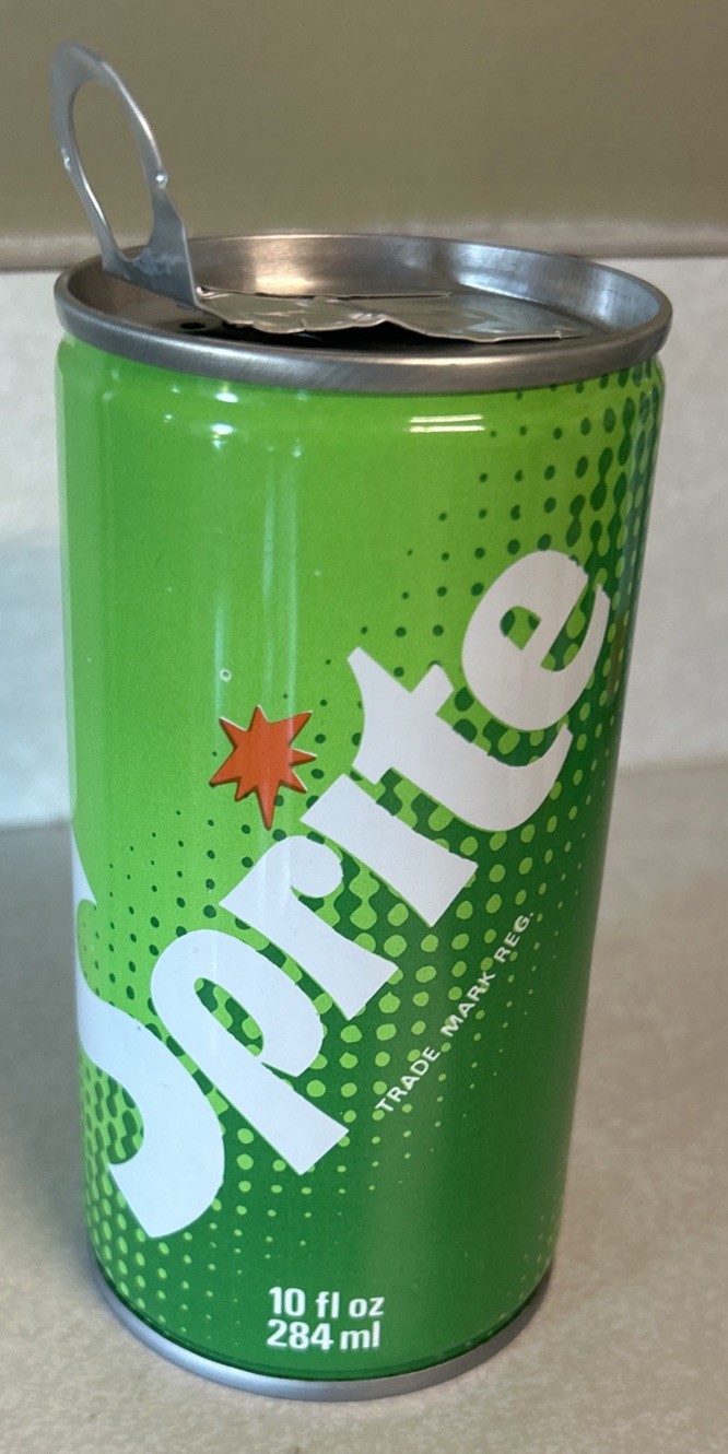 Vintage SPRITE Steel RARE TOP Pull Tab  Sticker 10 fl oz Empty Can CANADA