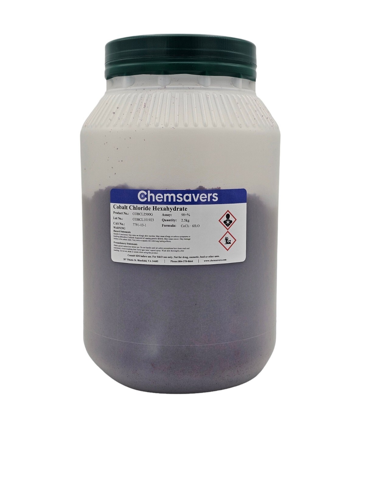 Cobalt Chloride Hexahydrate, 98+%, 2.5kg