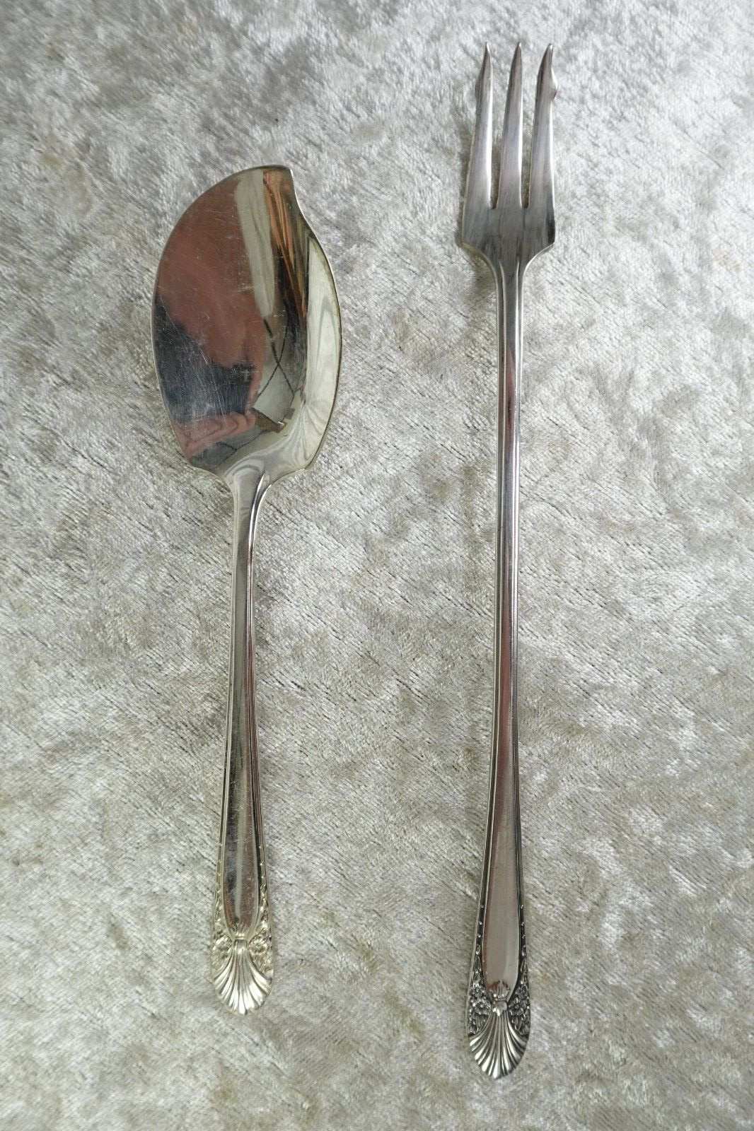 Radiance Pattern Crown Silverplate Flatware I.S. Jelly Server & Cocktail Fork