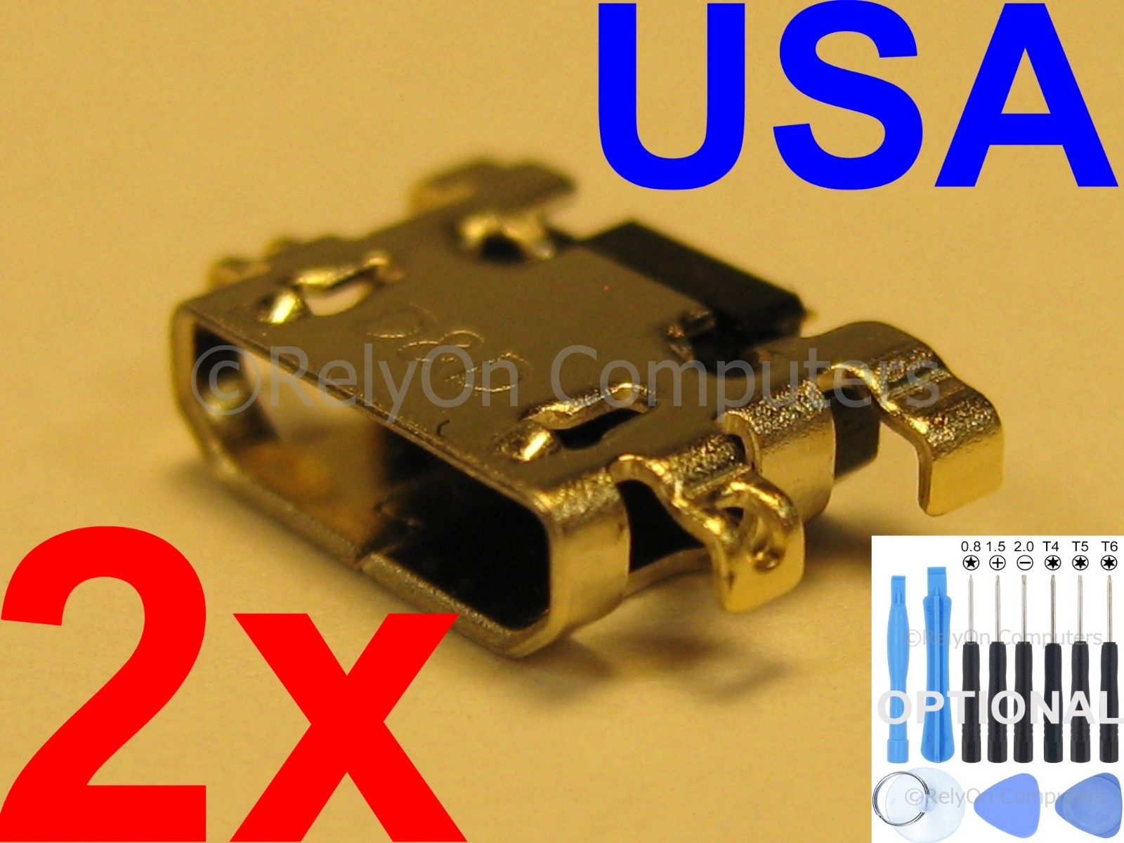 2x USB Charging Port Micro Sync For Amazon Kindle Fire HD8 SX034QT 7th Gen 2017 