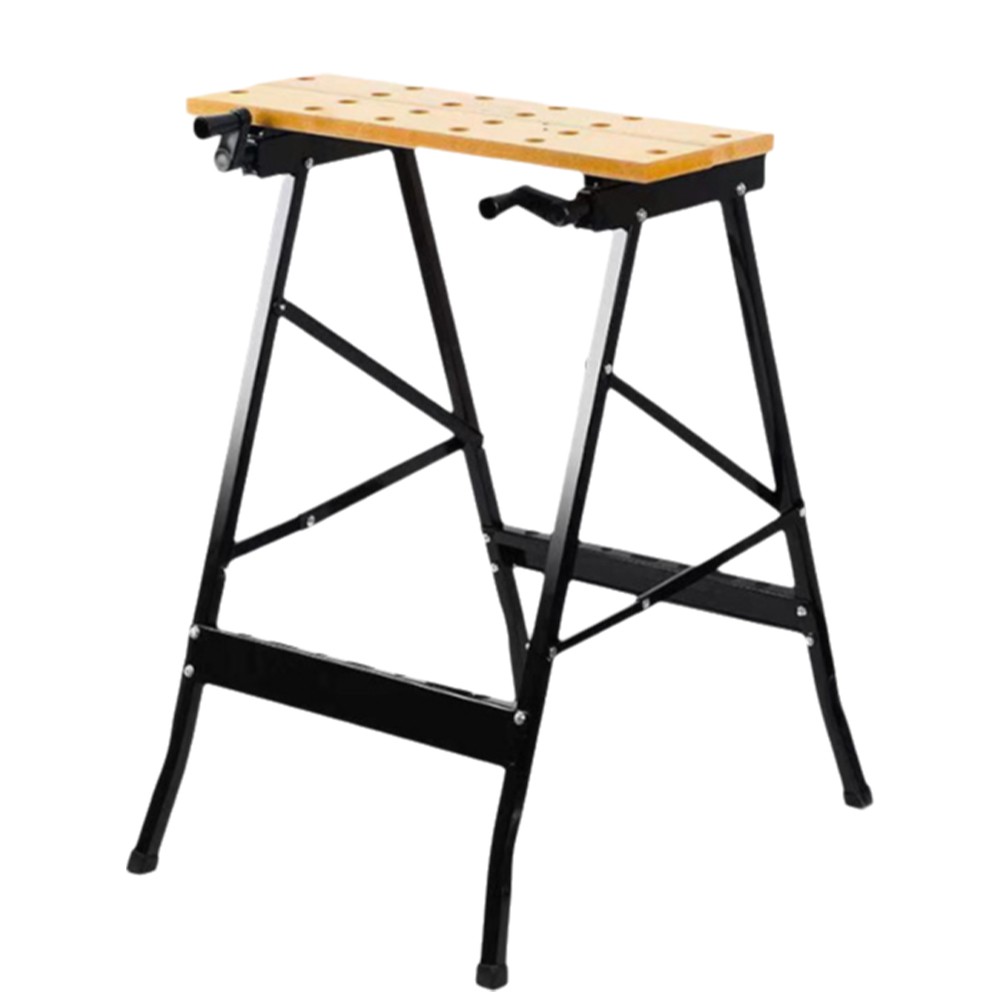 Folding Table Saw Horse with Measuring Ruler and Protractor Scale Adjustable
