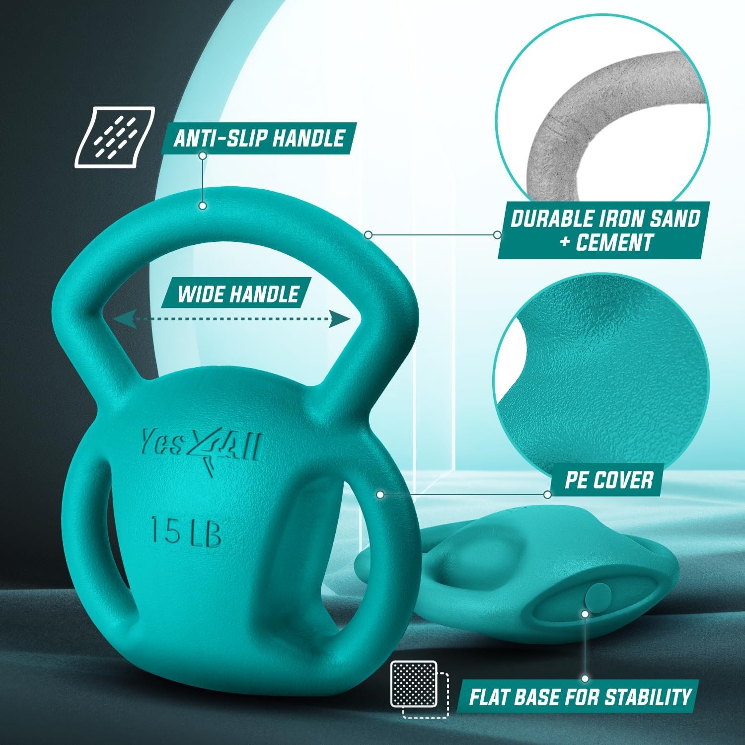 Kettlebell Strength Training Kettlebells Women Wide Multi-grip Textured Handle
