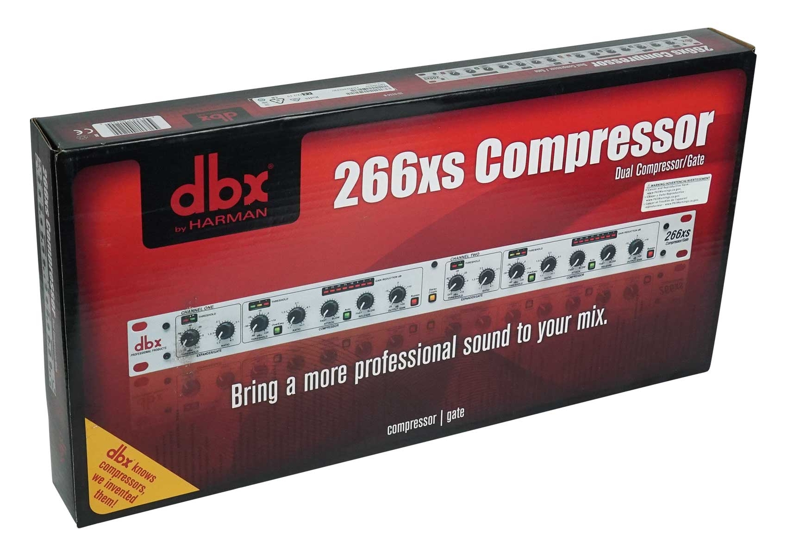 DBX 266XS 2-Channel Compressor/Gate Rack Mount Pro Audio Dynamics Processing