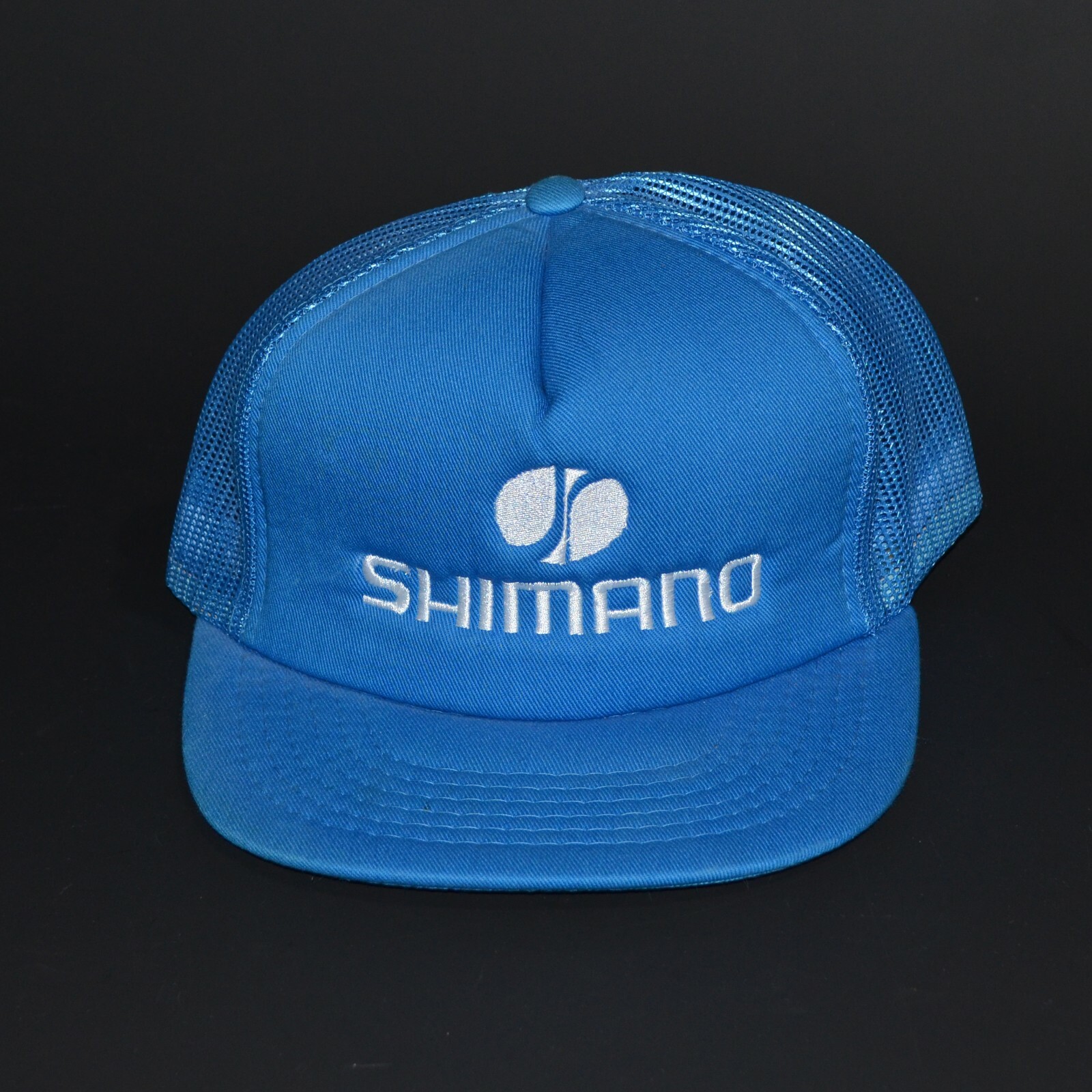 Vintage SHIMANO Trucker Hat Blue Foam Back Mesh Baseball Cap 1980's AH Toronto