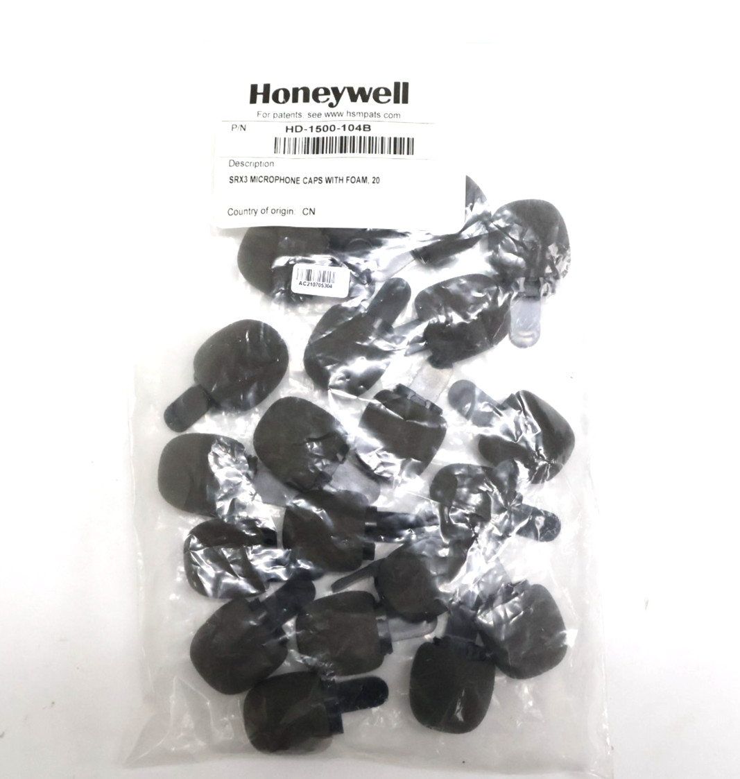 Lot of 20 Honeywell HD-1500-104B SRX3 Microphone Caps w/ Foam