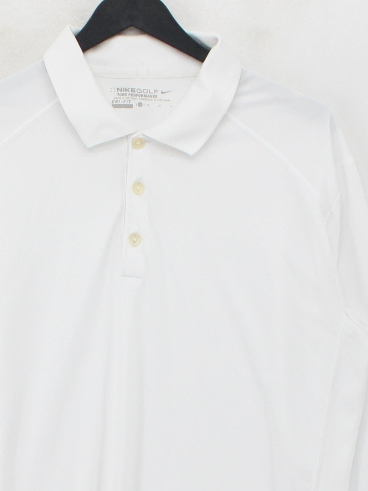 Nike Men's Polo M White 100% Polyester Collared Basic