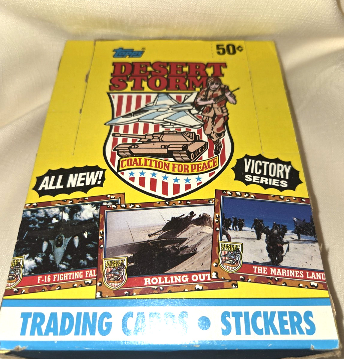 Topps Desert Storm Trading Cards Box Victory 1991, 36 Ct, Military, Vintage New