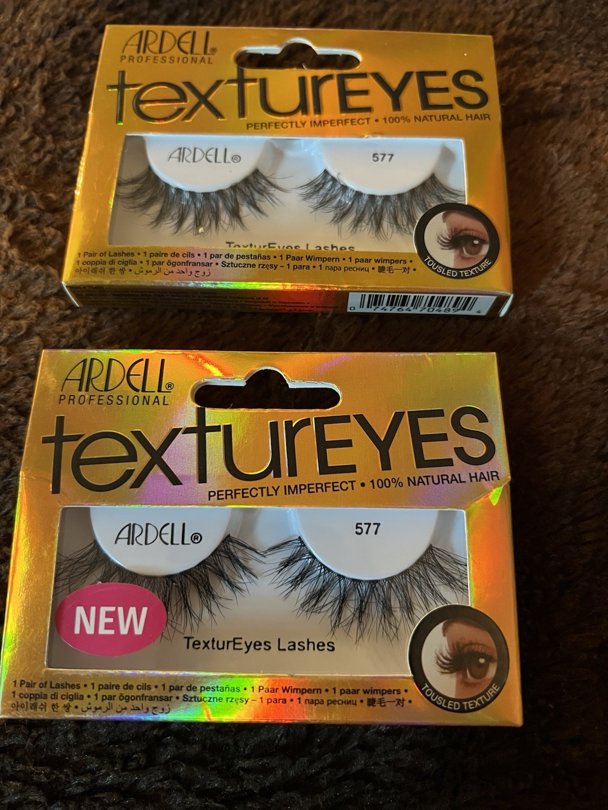 Lot Of 2 ARDELL TexturEyes Lashes Perfectly Imperfect 100% Natural Hair 577
