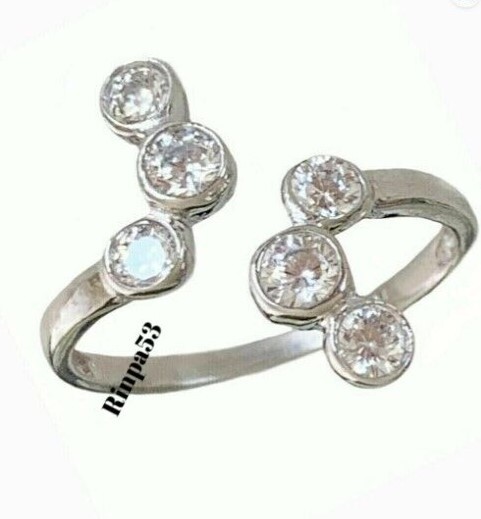 1ct Round Simulated Diamond Adjustable Women's Toe Ring 925 Silver GIFT 4 HER