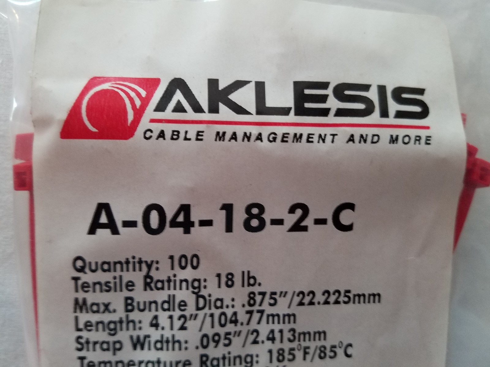 Zip Ties 4” Red - 200 Quantity