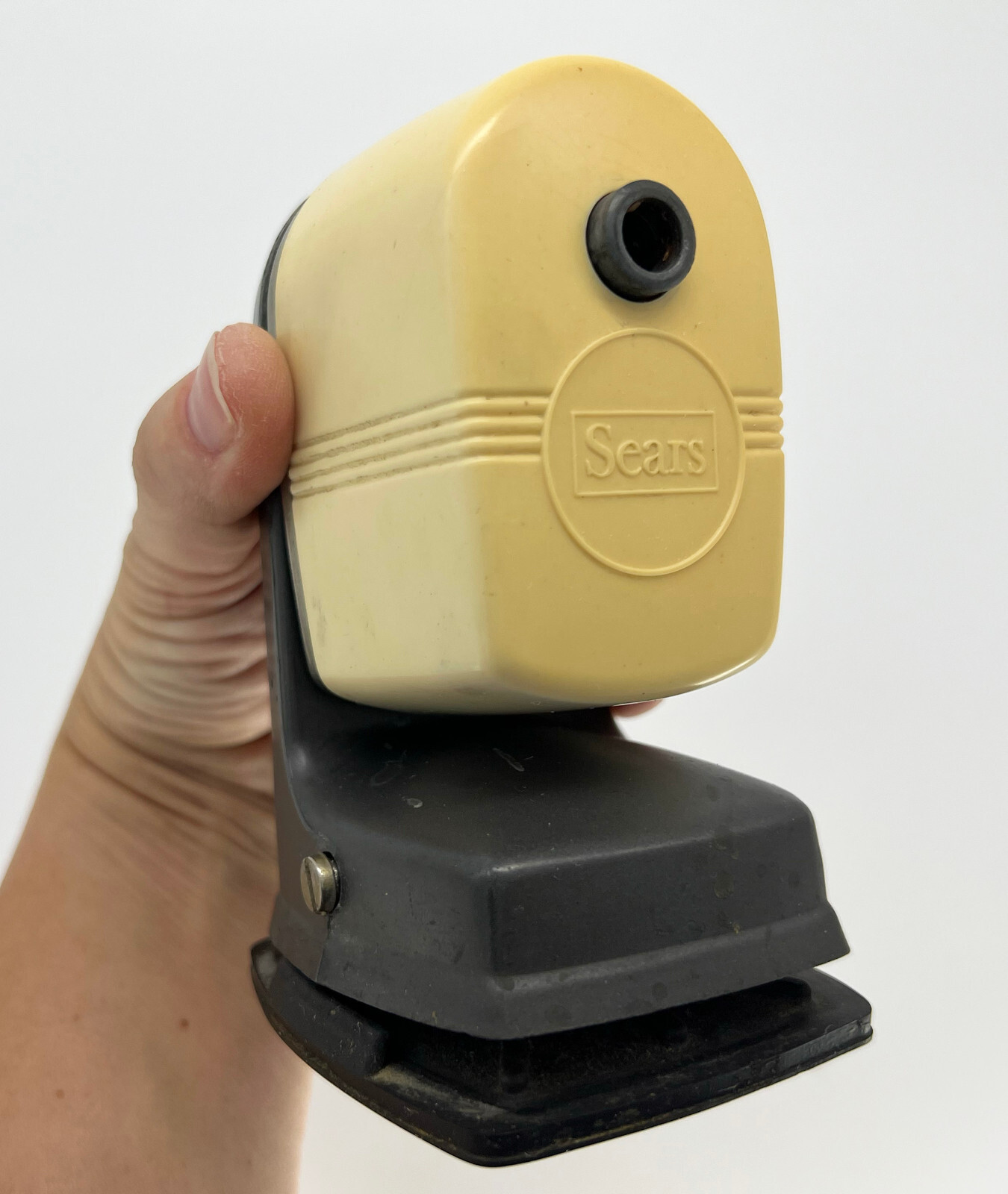 VTG SEARS Manual Pencil Sharpener 1 Hole Hand Crank Suction Mount Desktop Office