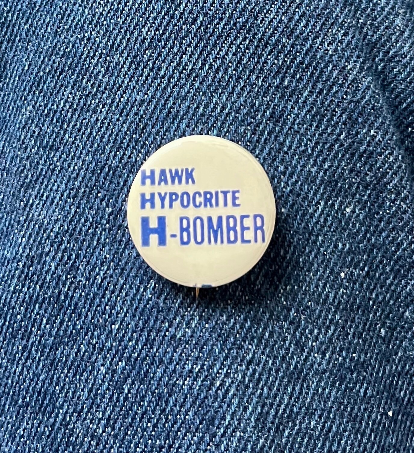 1968 Anti Hubert Humphrey For President "Hawk Hypocrite H-Bomber" 1" Cello