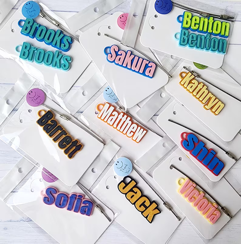 Bottle Name Tag, Personalized Name Keychain, Custom Backpack Tag, School Name