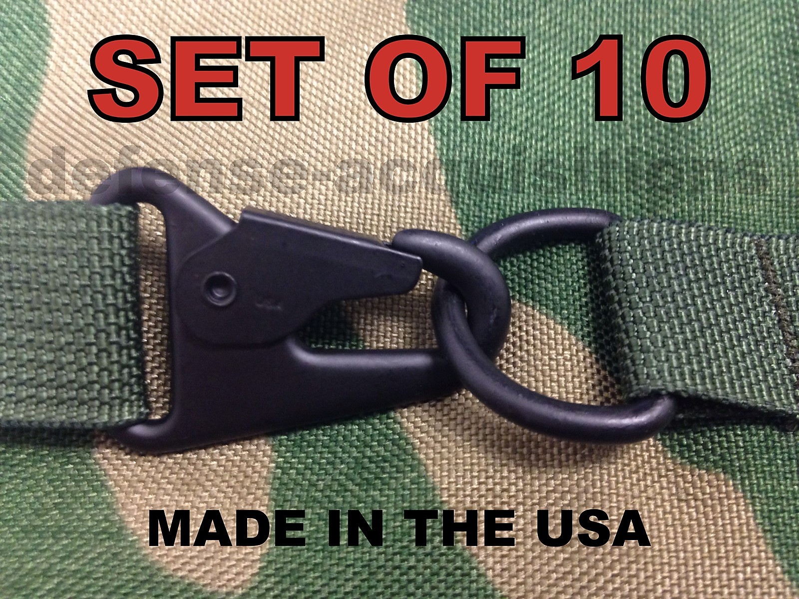 X10 USA MADE HK H&K 1" Style Sling Clip Snap Hook w/ Steel D Ring Quick Release