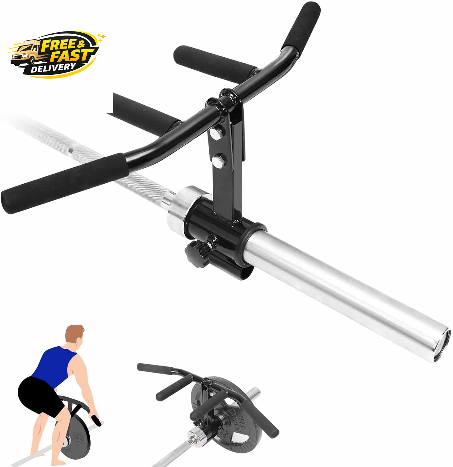 T Bar Row Landmine Attachment: T Bar Row Handle for 2In Olympic Barbell & 1In St