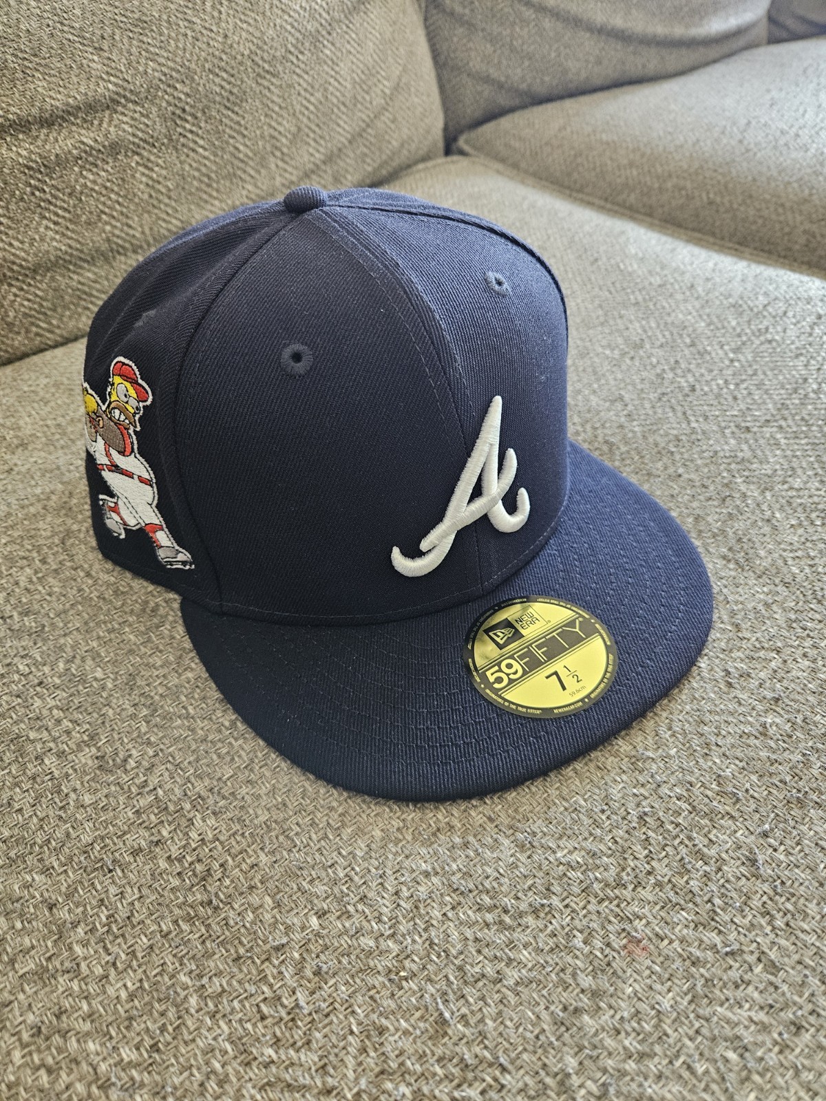 Atlanta Braves Fitted Size 7 1/2 Simpsons Homer at the Bat 'Wonderbat' 59Fifty